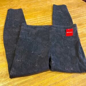 NEW Spanx Jean-ish Leggings, Acid Washed Denim Women Sz Large